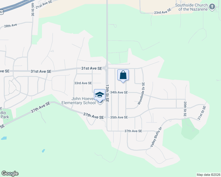 map of restaurants, bars, coffee shops, grocery stores, and more near 1347 34th Avenue Southeast in Minot
