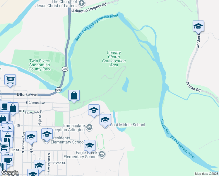 map of restaurants, bars, coffee shops, grocery stores, and more near 8722 East Gilman Avenue in Arlington