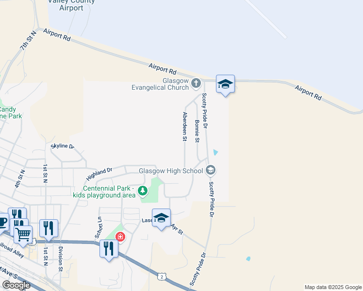 map of restaurants, bars, coffee shops, grocery stores, and more near 64 Aberdeen Street in Glasgow