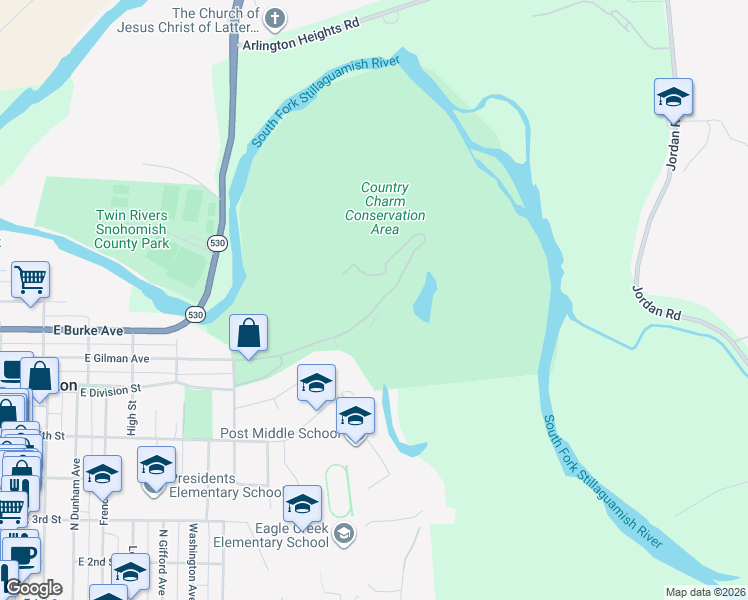 map of restaurants, bars, coffee shops, grocery stores, and more near 604 E Gilman Ave in Arlington