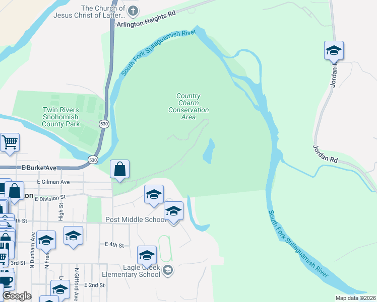 map of restaurants, bars, coffee shops, grocery stores, and more near 604 E Gilman Ave in Arlington