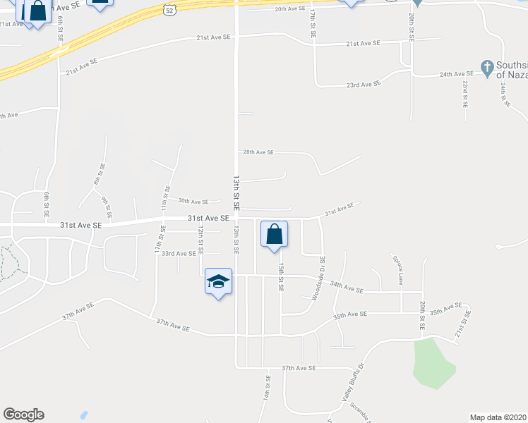 map of restaurants, bars, coffee shops, grocery stores, and more near 1420 31st Avenue Southeast in Minot