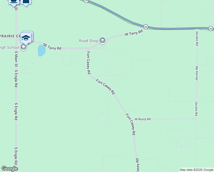 map of restaurants, bars, coffee shops, grocery stores, and more near 207 Fort Casey Rd in Coupeville