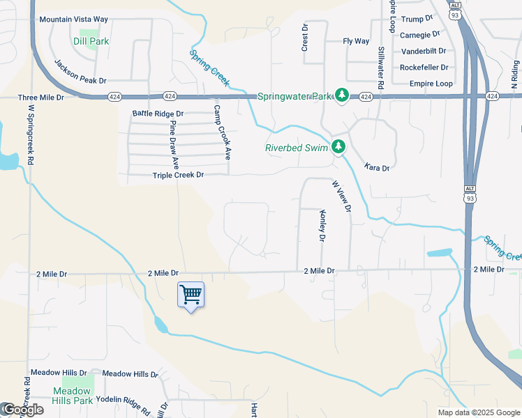 map of restaurants, bars, coffee shops, grocery stores, and more near 197 Aspen Loop in Kalispell