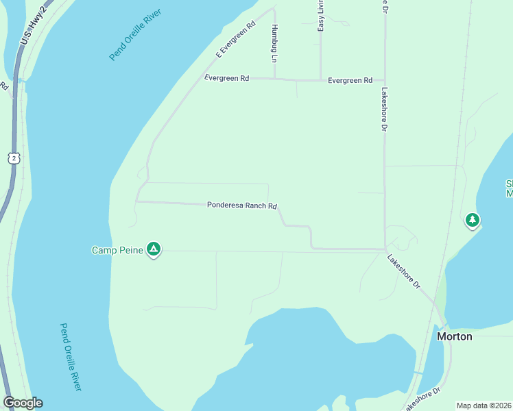 map of restaurants, bars, coffee shops, grocery stores, and more near Ponderesa Ranch Road in Sagle