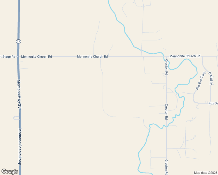 map of restaurants, bars, coffee shops, grocery stores, and more near 250 Mennonite Church Road in Kalispell