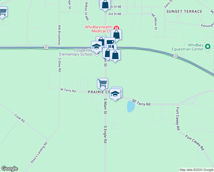 map of restaurants, bars, coffee shops, grocery stores, and more near 402 South Main Street in Coupeville