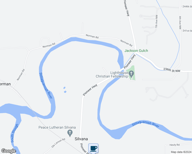 map of restaurants, bars, coffee shops, grocery stores, and more near 23410 Pioneer Highway in Stanwood