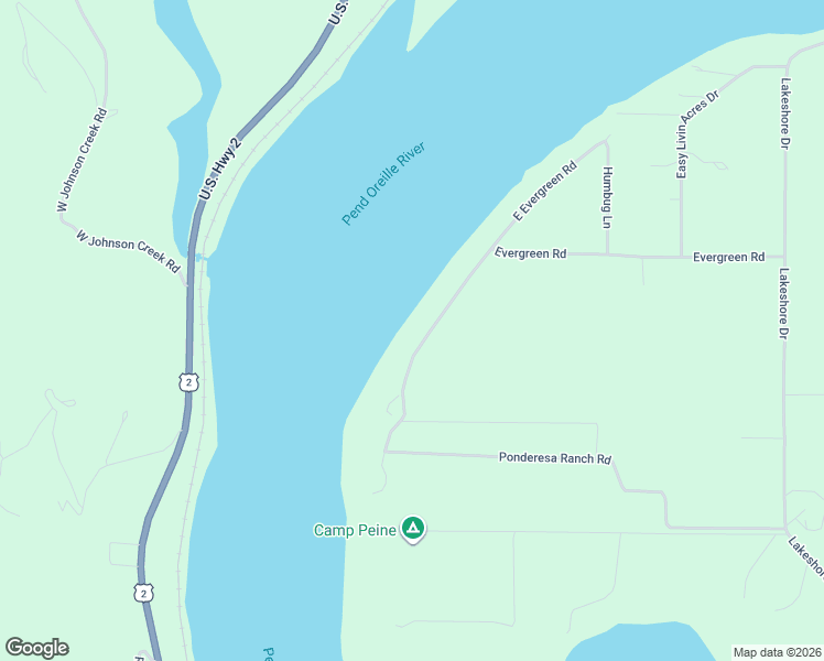 map of restaurants, bars, coffee shops, grocery stores, and more near 727 Evergreen Road in Sagle
