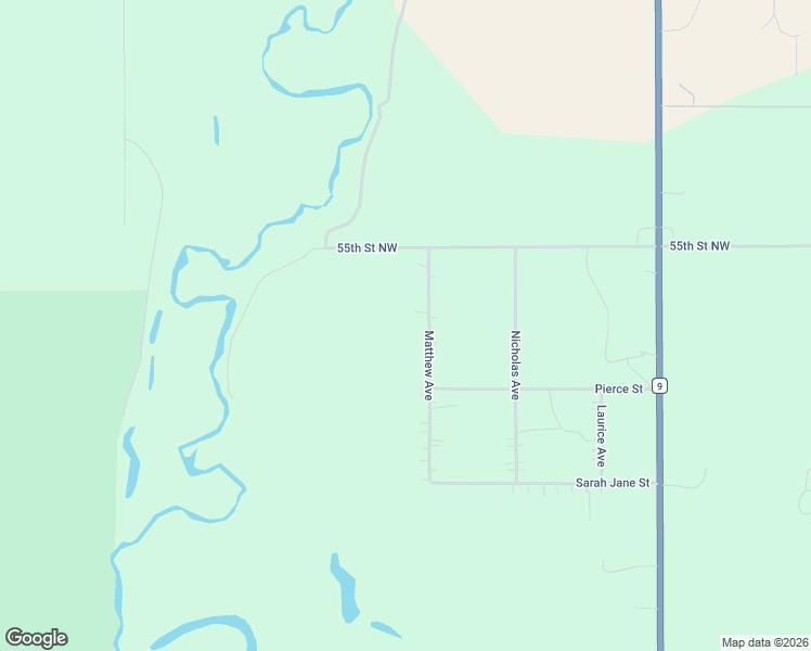 map of restaurants, bars, coffee shops, grocery stores, and more near 5485 Matthew Avenue in Williston