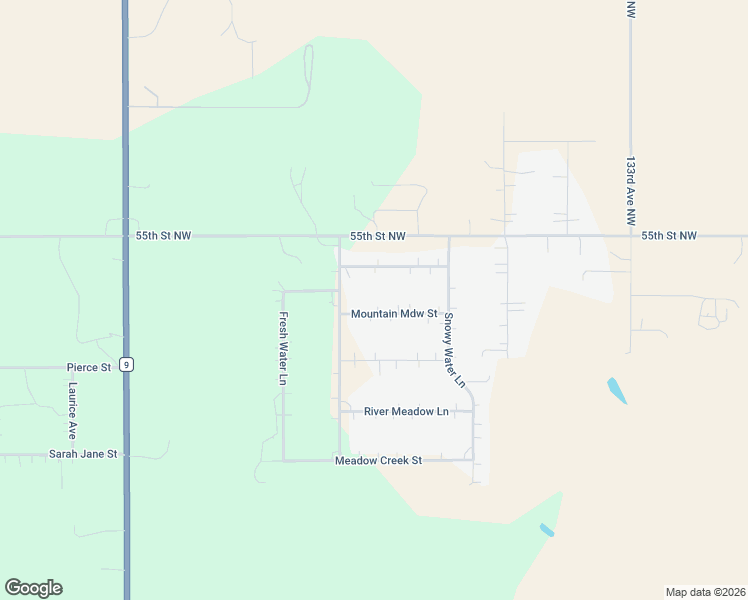 map of restaurants, bars, coffee shops, grocery stores, and more near Mountain Meadow Lane in Williston