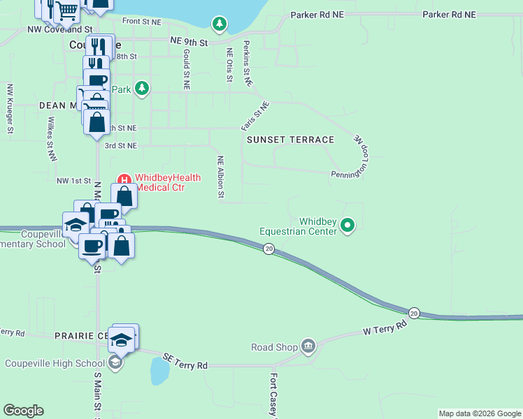 map of restaurants, bars, coffee shops, grocery stores, and more near 803 Northeast Lauren Street in Coupeville
