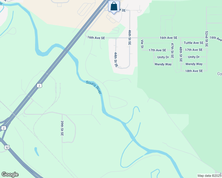 map of restaurants, bars, coffee shops, grocery stores, and more near 1716 44th Street Southeast in Minot