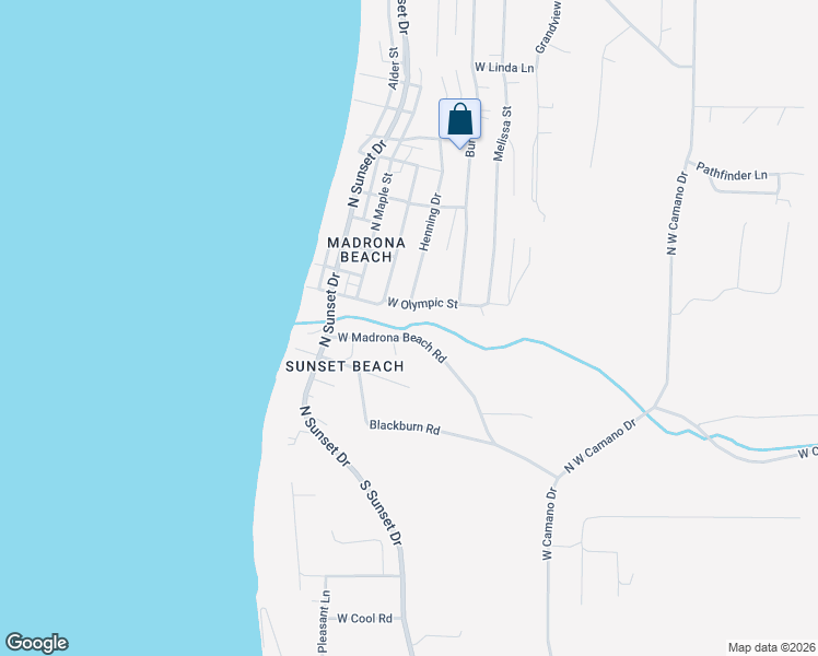 map of restaurants, bars, coffee shops, grocery stores, and more near 888 West Olympic Street in Camano