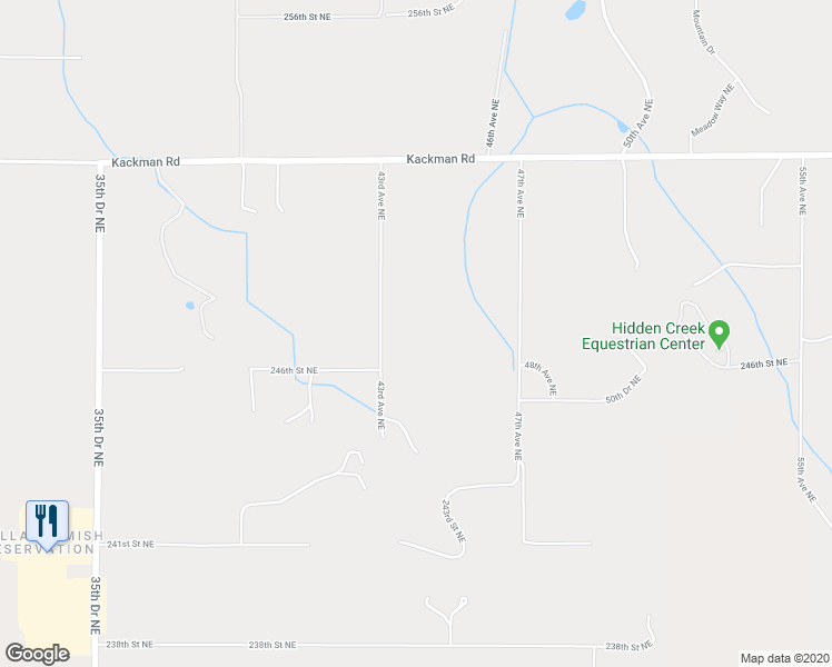 map of restaurants, bars, coffee shops, grocery stores, and more near 24717 43rd Avenue Northeast in Arlington