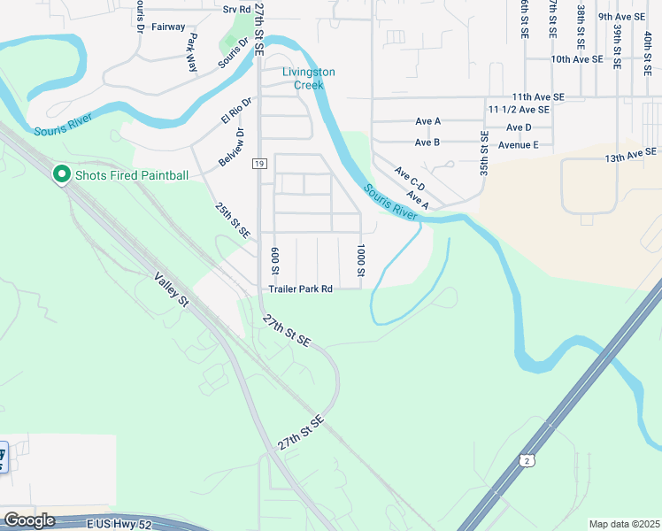 map of restaurants, bars, coffee shops, grocery stores, and more near 805 800 Street in Minot