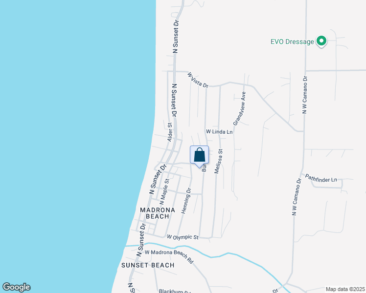 map of restaurants, bars, coffee shops, grocery stores, and more near 257 North Maple Street in Camano