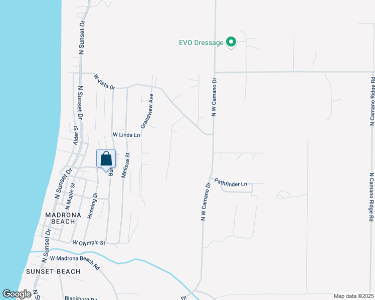 map of restaurants, bars, coffee shops, grocery stores, and more near 273 North West Camano Drive in Camano