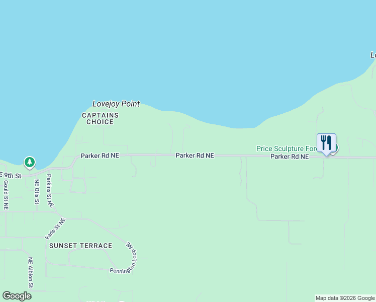 map of restaurants, bars, coffee shops, grocery stores, and more near 1105 Northeast Moore Place in Coupeville