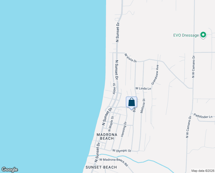 map of restaurants, bars, coffee shops, grocery stores, and more near 299 Alder Street in Camano