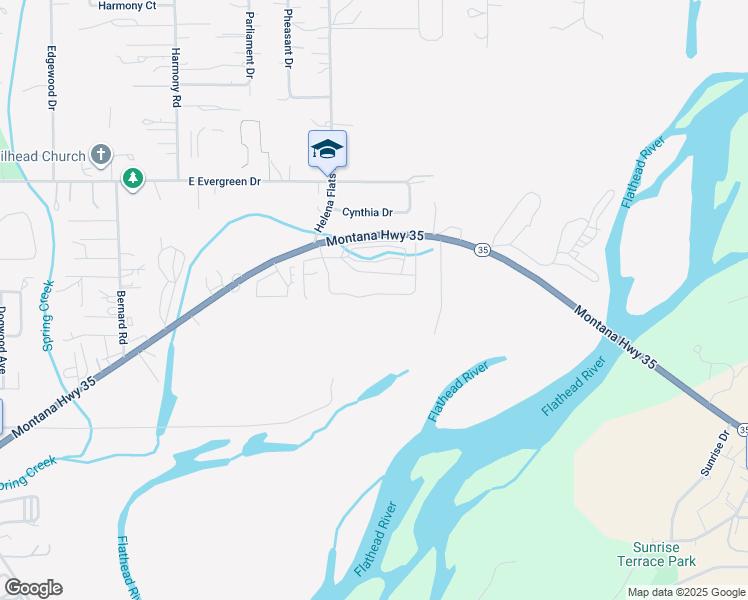 map of restaurants, bars, coffee shops, grocery stores, and more near 577 Swan Mountain Village in Kalispell
