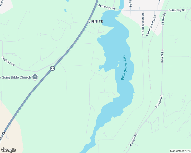 map of restaurants, bars, coffee shops, grocery stores, and more near 23 West Fry Creek Road in Sagle