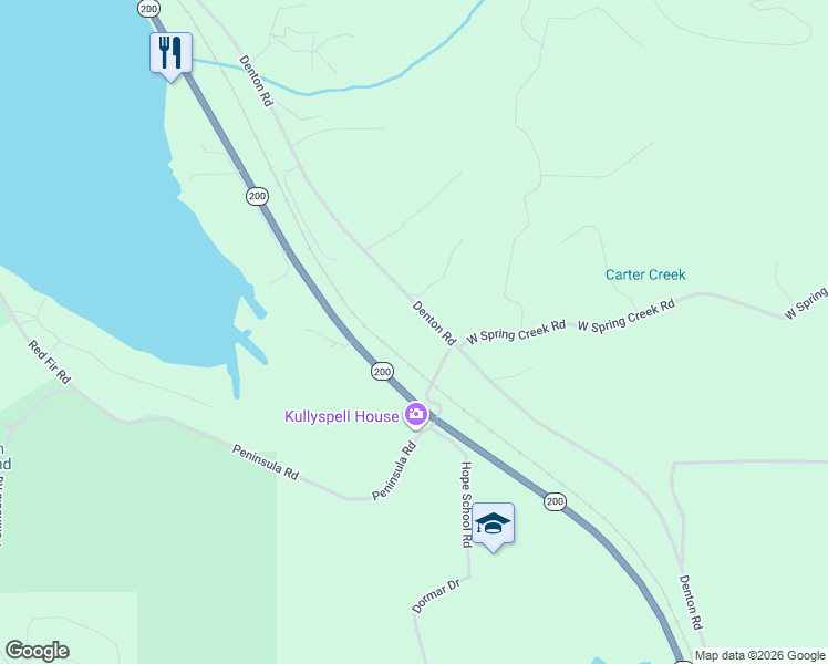 map of restaurants, bars, coffee shops, grocery stores, and more near 1012 Denton Road in Hope