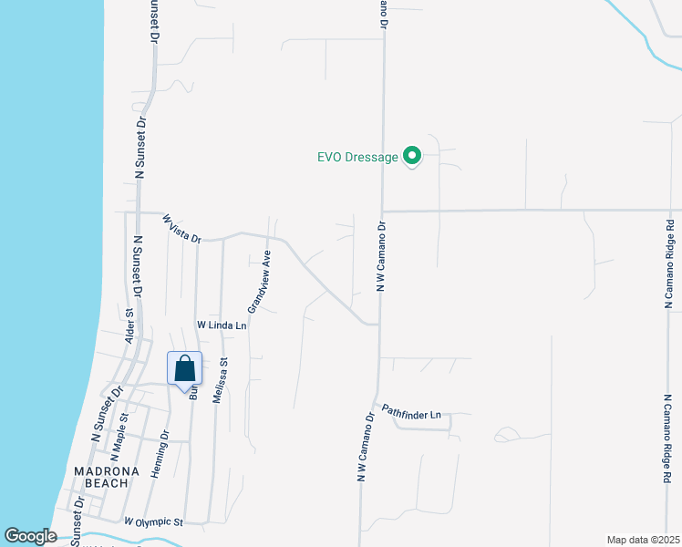 map of restaurants, bars, coffee shops, grocery stores, and more near 351 Evergreen Park Road in Camano