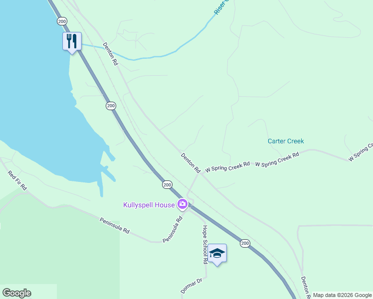 map of restaurants, bars, coffee shops, grocery stores, and more near 1012 Denton Road in Hope