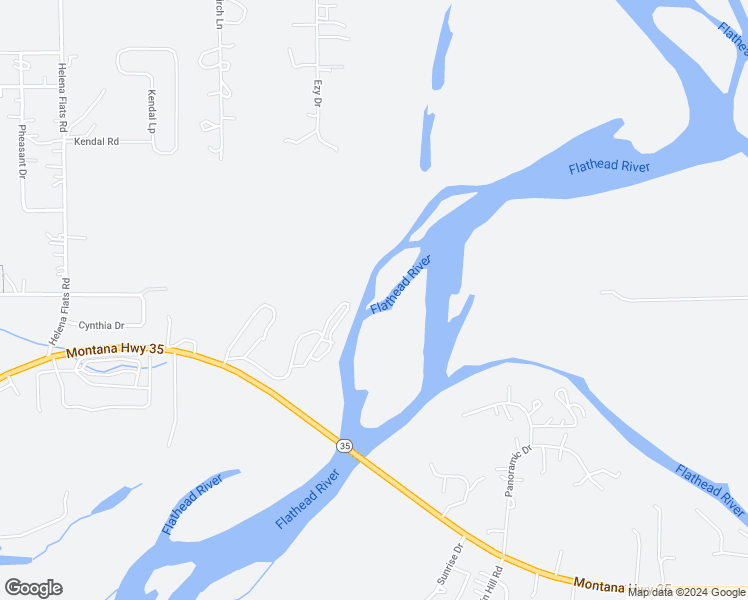 map of restaurants, bars, coffee shops, grocery stores, and more near 1985 Montana 35 in Kalispell