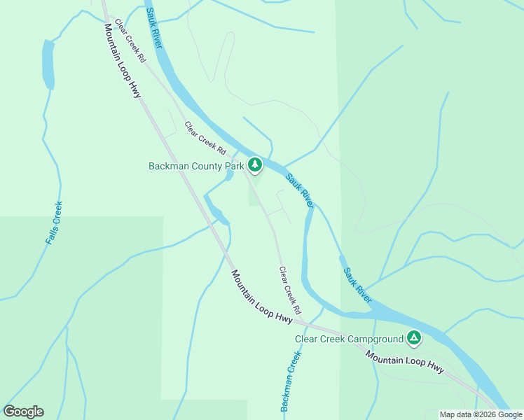 map of restaurants, bars, coffee shops, grocery stores, and more near 25131 Clear Creek Road in Darrington
