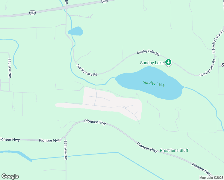 map of restaurants, bars, coffee shops, grocery stores, and more near 2303 256th Street Northwest in Stanwood