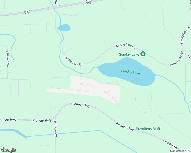 map of restaurants, bars, coffee shops, grocery stores, and more near 2303 256th Street Northwest in Stanwood