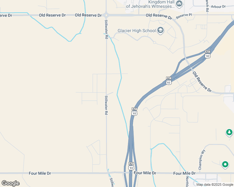map of restaurants, bars, coffee shops, grocery stores, and more near 605 Stillwater Road in Kalispell