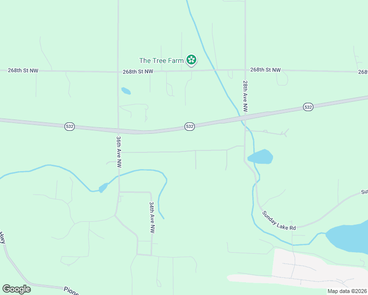 map of restaurants, bars, coffee shops, grocery stores, and more near 3125 263rd Street Northwest in Stanwood