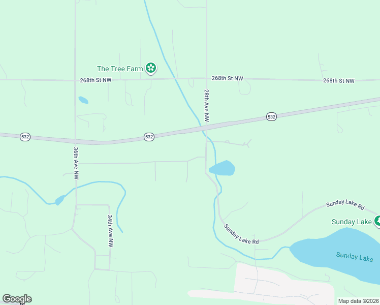 map of restaurants, bars, coffee shops, grocery stores, and more near 2831 263rd Street Northwest in Stanwood