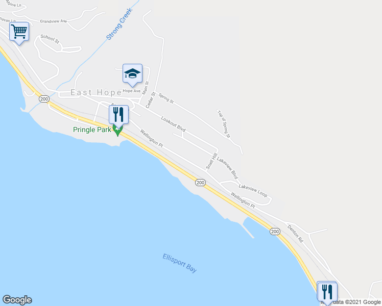 map of restaurants, bars, coffee shops, grocery stores, and more near 708 Lakeview Boulevard in Hope