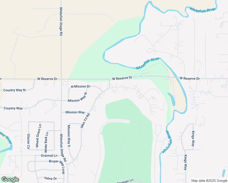 map of restaurants, bars, coffee shops, grocery stores, and more near 2439 Mission Trail in Kalispell