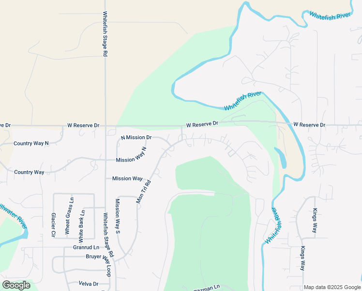 map of restaurants, bars, coffee shops, grocery stores, and more near 2439 Mission Trail Road in Kalispell
