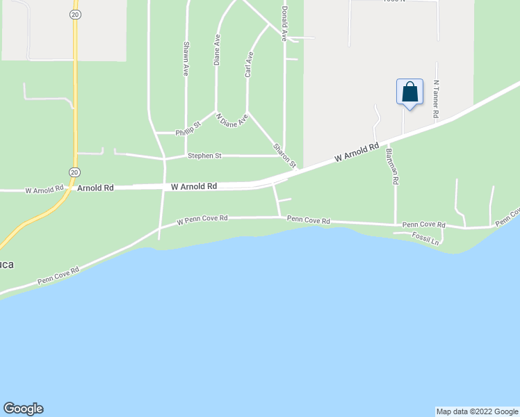 map of restaurants, bars, coffee shops, grocery stores, and more near 1600 Penn Cove Road in Oak Harbor