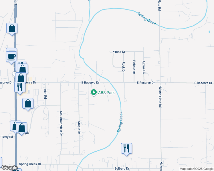 map of restaurants, bars, coffee shops, grocery stores, and more near 370 East Reserve Drive in Kalispell
