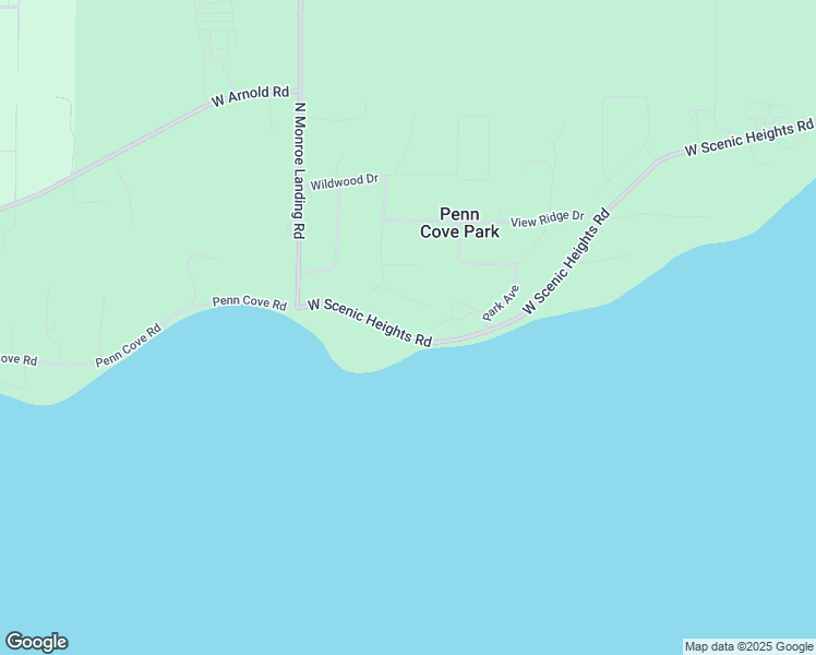 map of restaurants, bars, coffee shops, grocery stores, and more near 585 West Scenic Heights Road in Oak Harbor