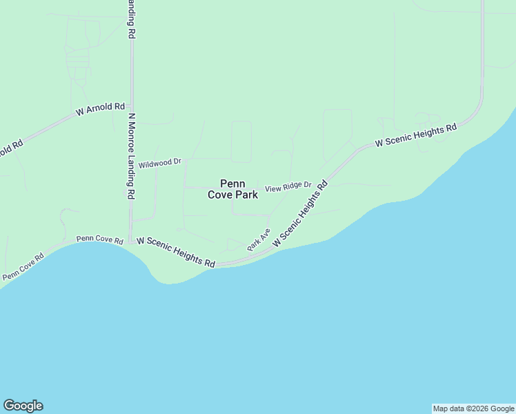 map of restaurants, bars, coffee shops, grocery stores, and more near 1037 West Shady Lane in Oak Harbor