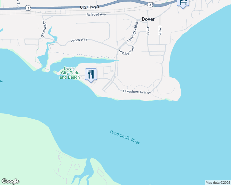 map of restaurants, bars, coffee shops, grocery stores, and more near 633 Dover Bay Parkway in Dover