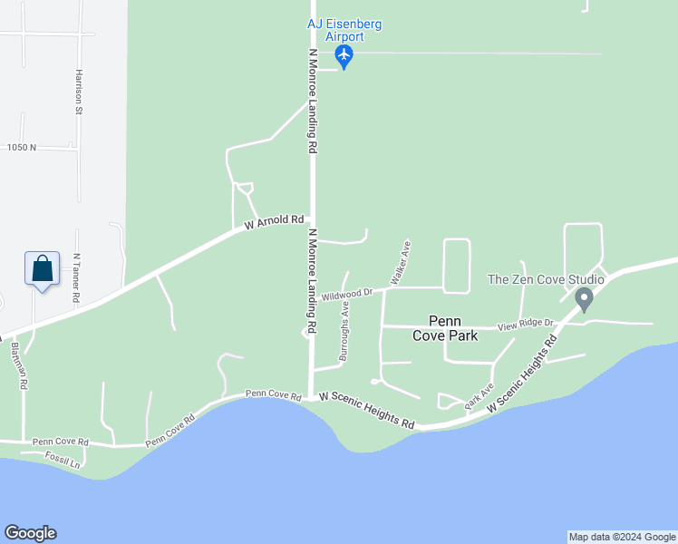 map of restaurants, bars, coffee shops, grocery stores, and more near 943 Burroughs Avenue in Oak Harbor