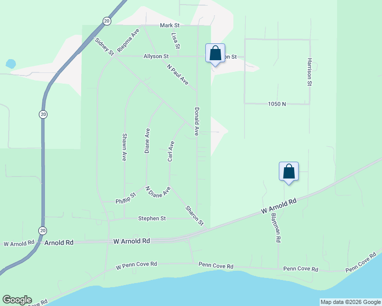 map of restaurants, bars, coffee shops, grocery stores, and more near 977 Donald Avenue in Oak Harbor