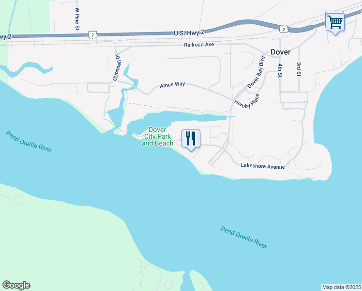 map of restaurants, bars, coffee shops, grocery stores, and more near 659 Lakeshore Avenue in Dover