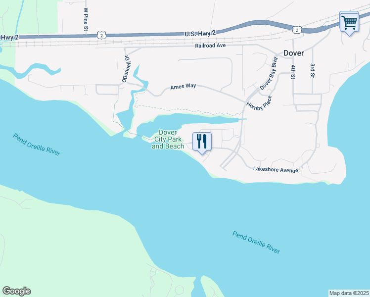 map of restaurants, bars, coffee shops, grocery stores, and more near 659 Lakeshore Avenue in Dover