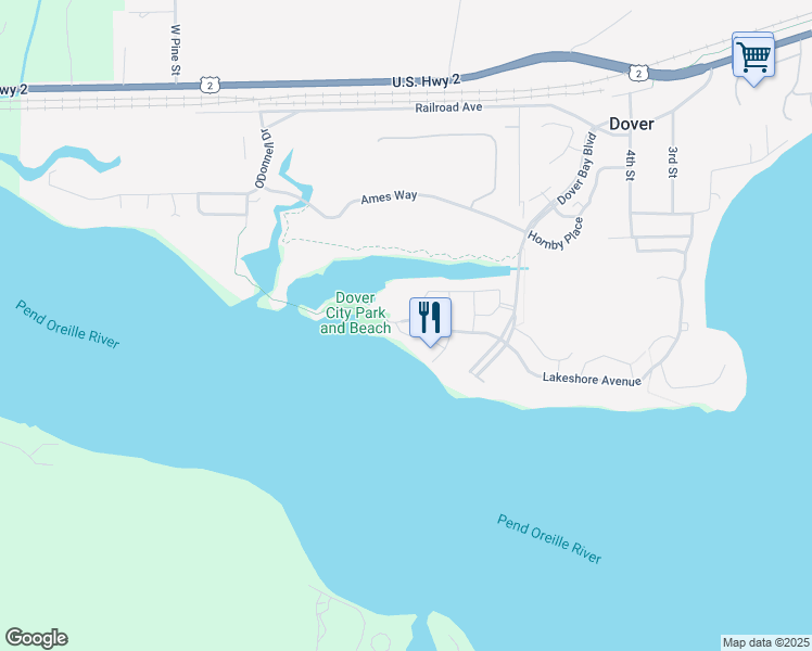 map of restaurants, bars, coffee shops, grocery stores, and more near 659 Lakeshore Avenue in Dover