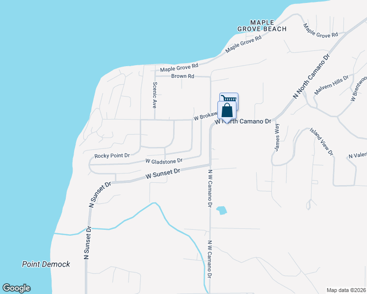 map of restaurants, bars, coffee shops, grocery stores, and more near 736 West Flintstone Drive in Camano